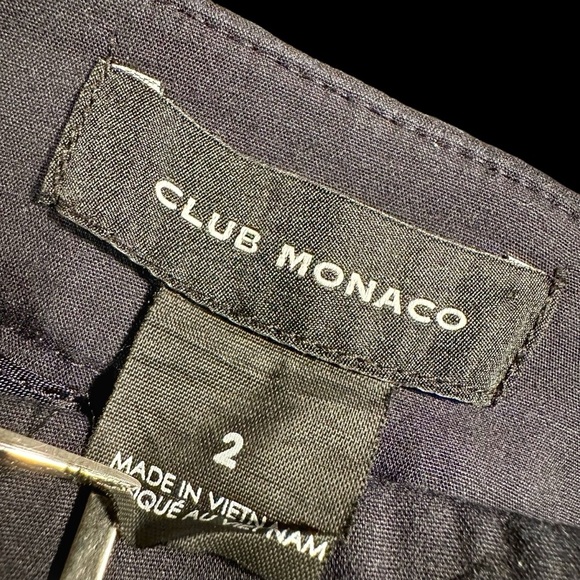 Club Monaco ‘Aveena’ Polished Zip-Pocket Side-Slit Pant in “Aviator Navy” Size 2 - Picture 4 of 16